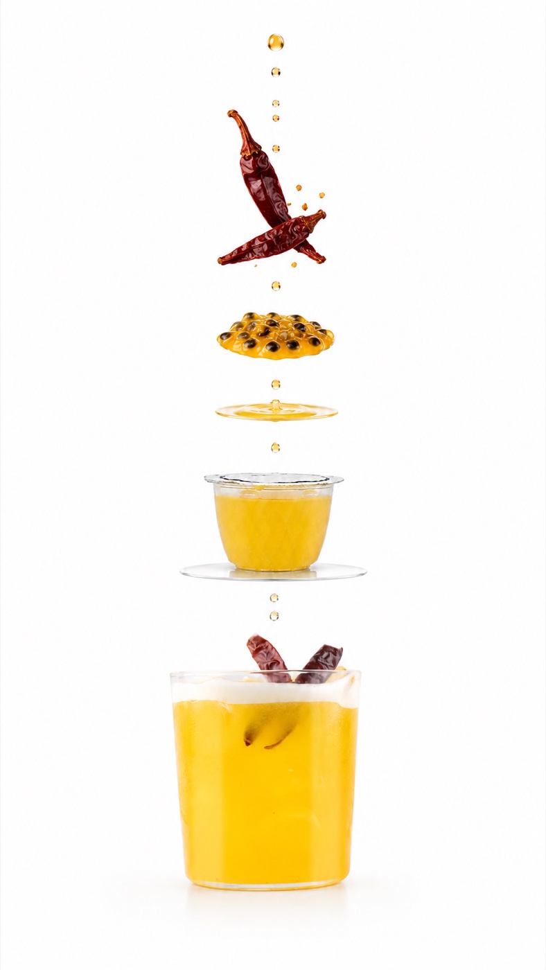 BARTY Chili Passion kapsülünün ayrıştırılmış bileşen görseli