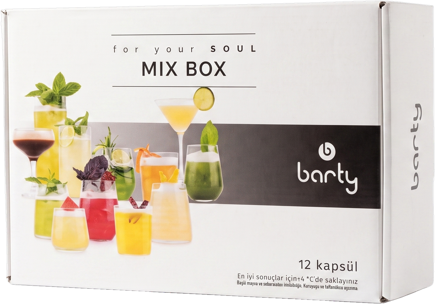 Barty Mix Box — 12 farklı kokteyl kapsülü tek pakette
